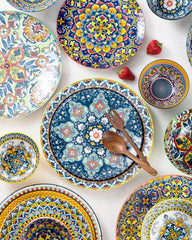Dinner Plate Set, Ceramic Colorful Dinner Plates for Kitchen and Dining Room 07FC0E-D4 - KOEEK