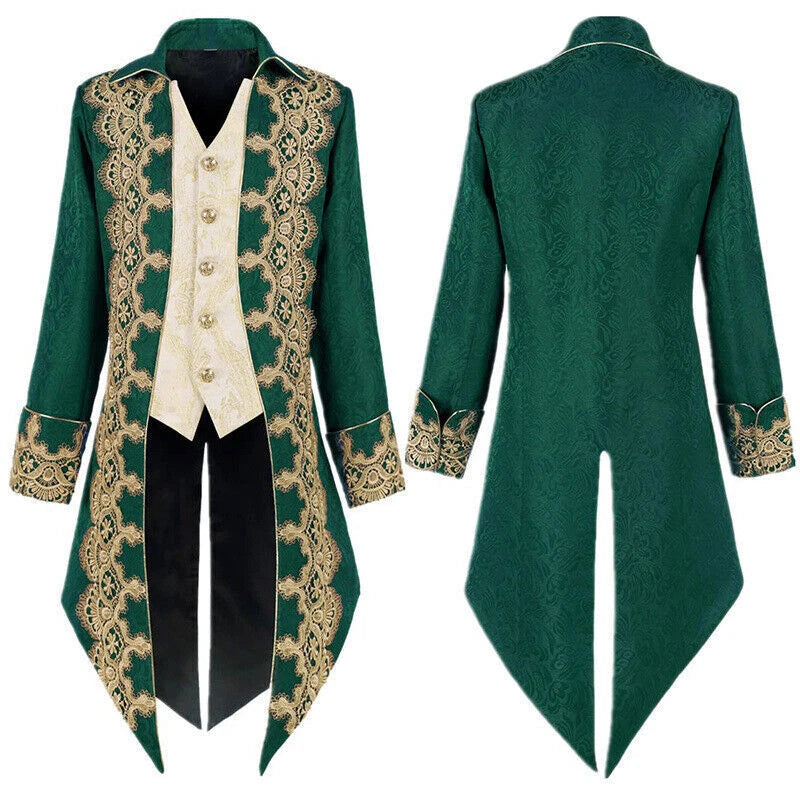Medieval Mens Vintage Jacquard Jacke Gothic Coat Uniform Cosplay Costume Tuxedo 07FC0E-D4 - KOEEK