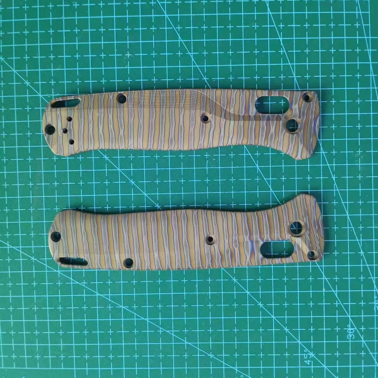 1 Pair Custom Made Titanium Handle Scales for Benchmade Bugout 535 Folding Knife 07FC0E-D4 - KOEEK