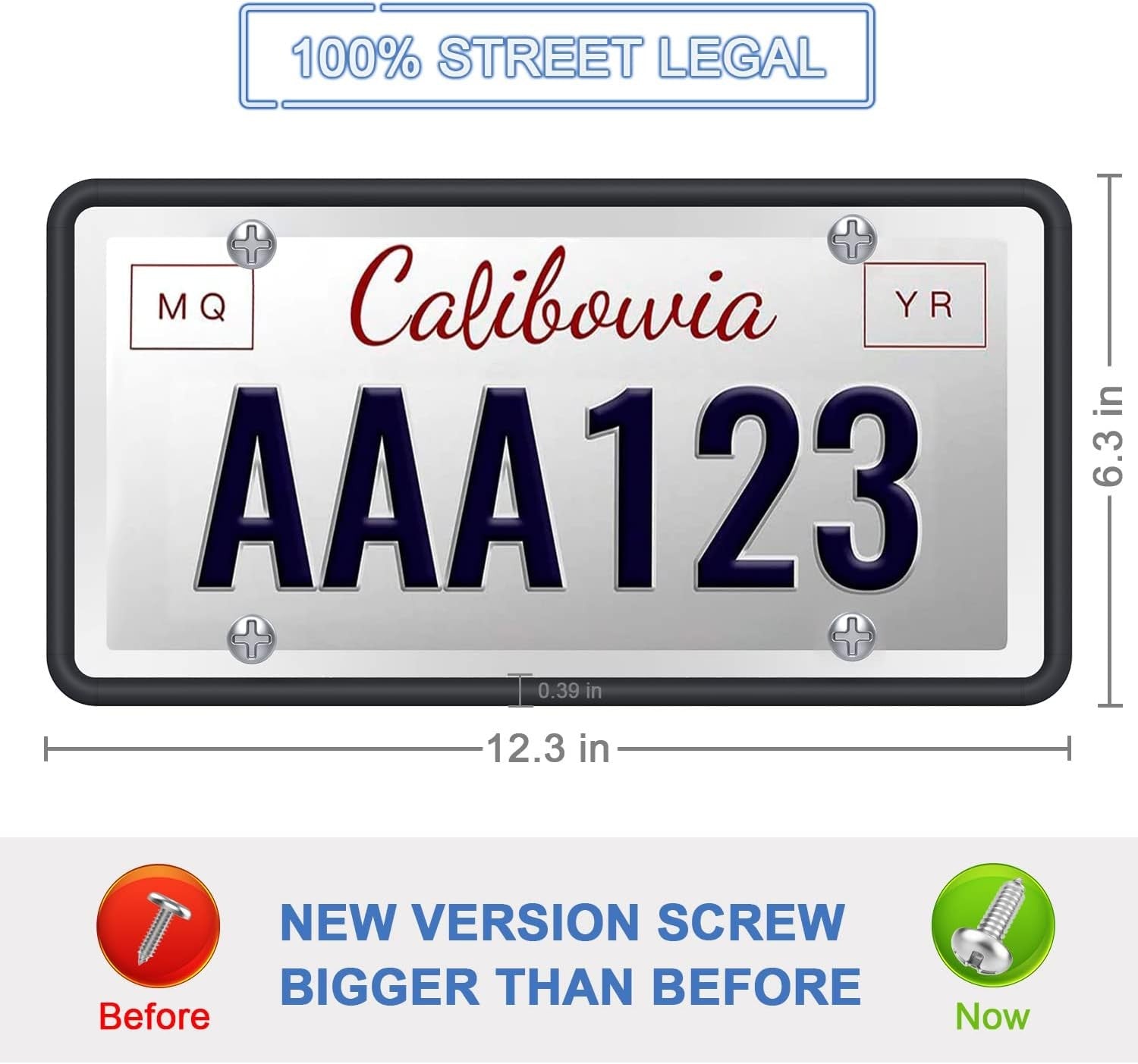 new 2 Pack Silicone License Plate Frame, Front Back Black 2