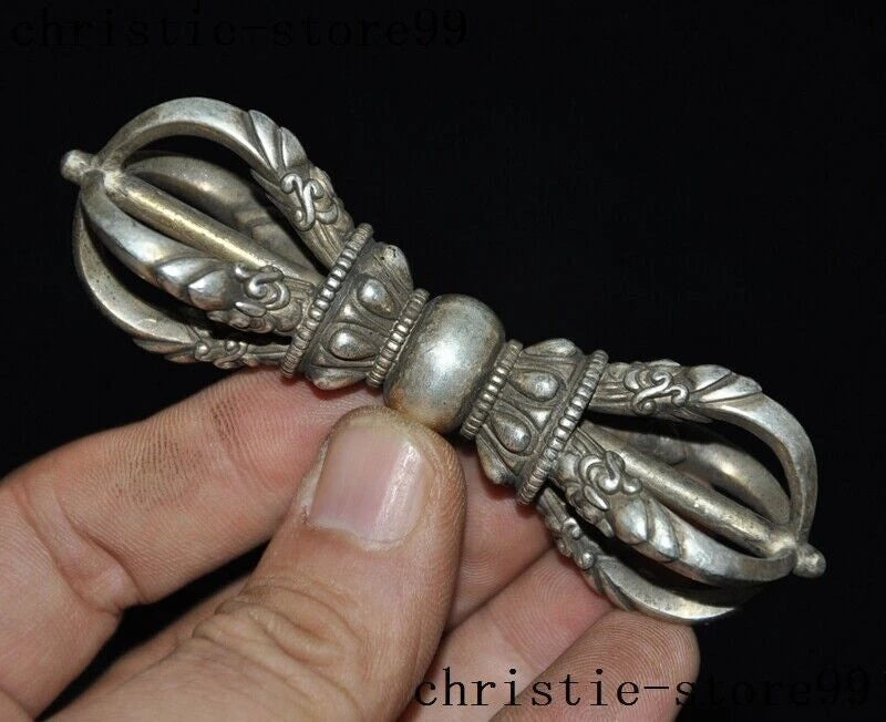 Old Tibet Tantra Buddhism Tibetan Silver Dorje Vajra Dorje Phurpa Dagger FaQi 07FC0E-D4 - KOEEK