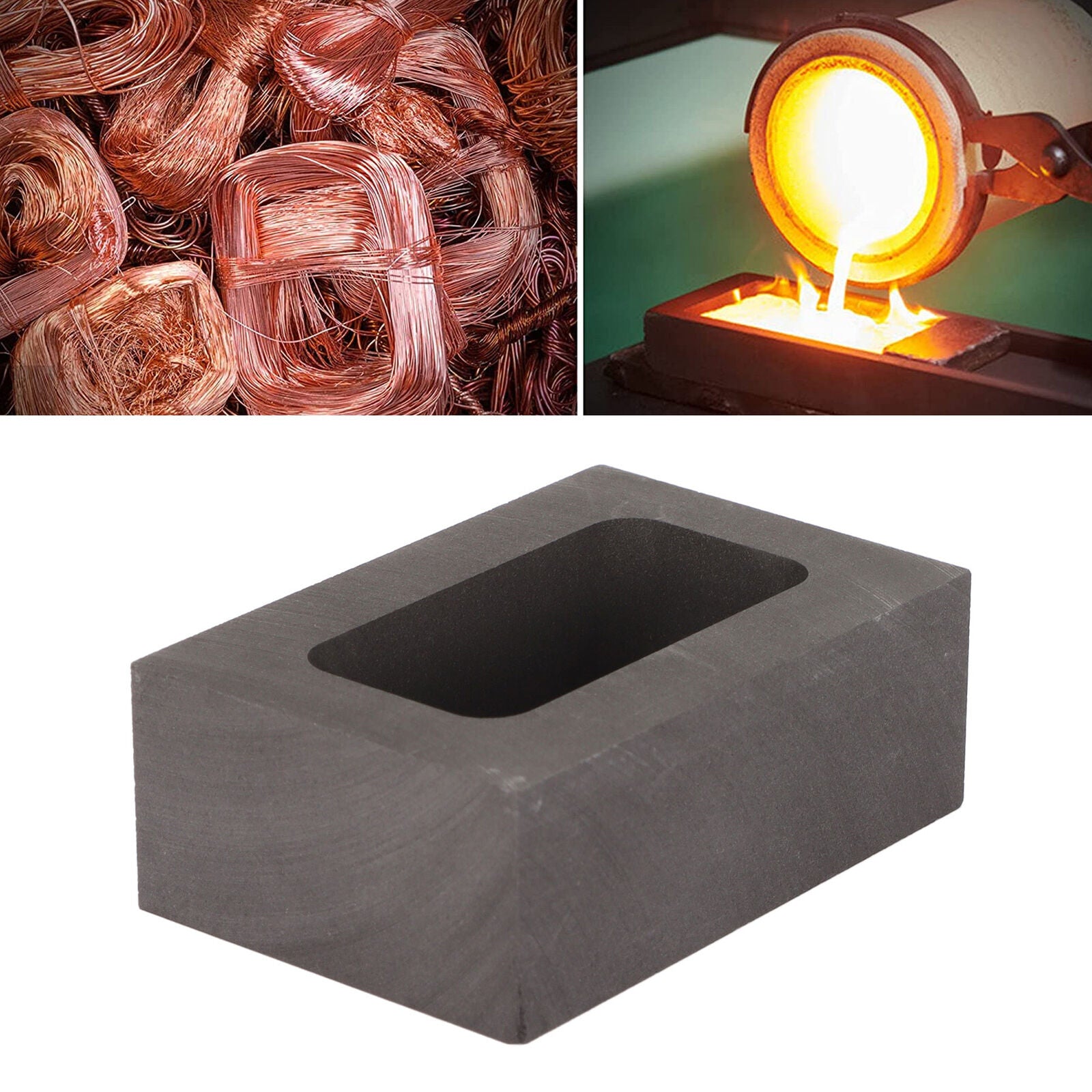 new Graphite Mold Thermal Saving Graphite Mold For Casting 200g Gold 100g Silver koeek - KOEEK