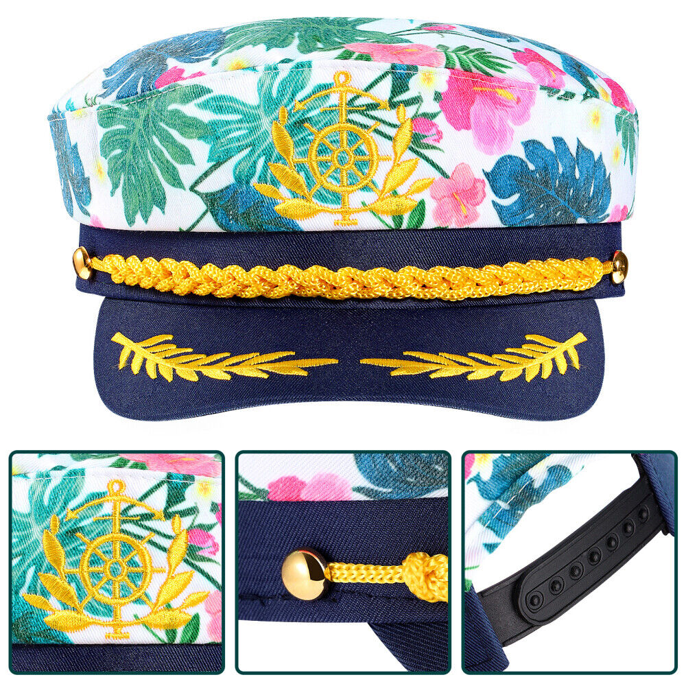 new  Sailor Hats Embroidered Captain for Men Bucket Woman Banquet koeek - KOEEK