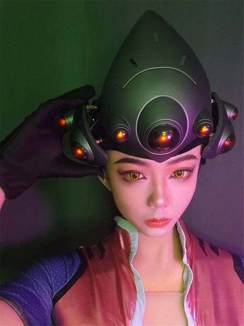 Overwatch Game Widowmaker Cosplay Helmet Mask LED Light PVC Props Comic-Con 07FC0E-D4 - KOEEK