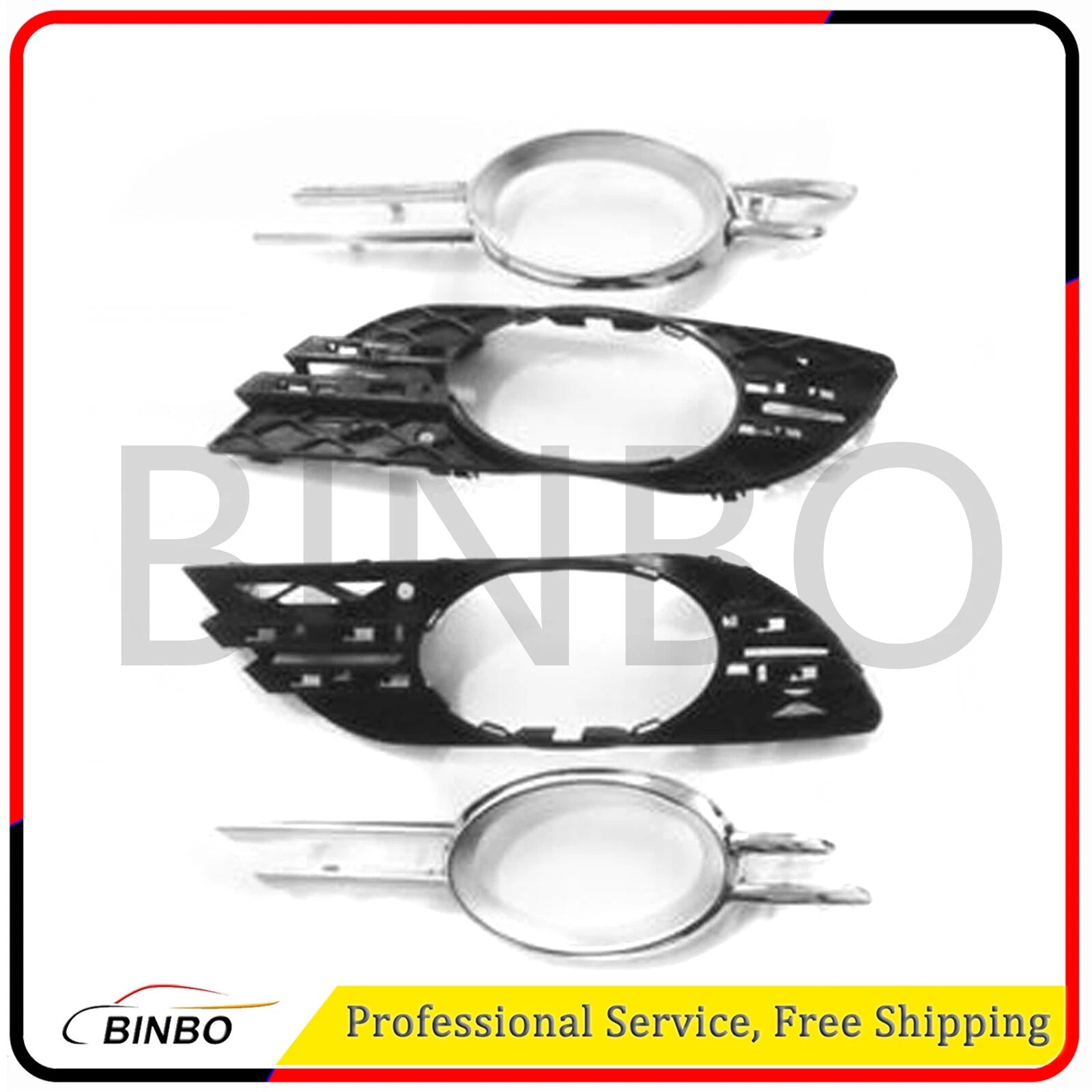 Set of 4PCS L+R Front Fog Light Trim Cover For Mercedes Benz W211 E350 E550 07FC0E-D4 - KOEEK