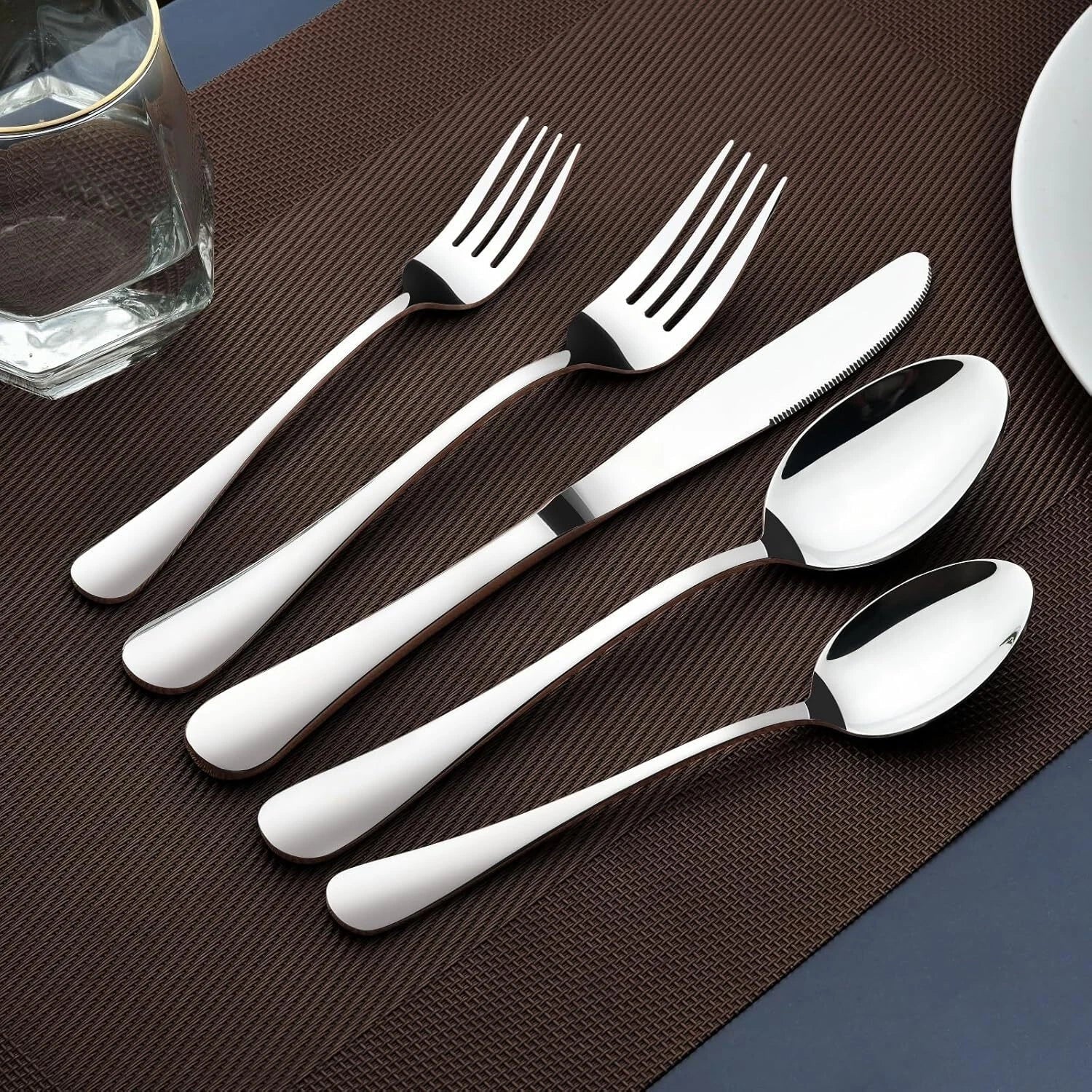 12-Person 60-Piece Silverware Set, Heavy Duty Stainless Steel Flatware. 07FC0E-D4 - KOEEK