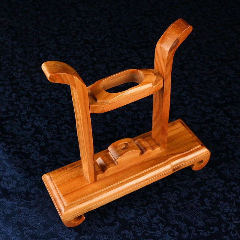 Peach Wood Sword Knife Blade Dagger Cane Gun Holder Upright Stand Display Rack 07FC0E-D4 - KOEEK