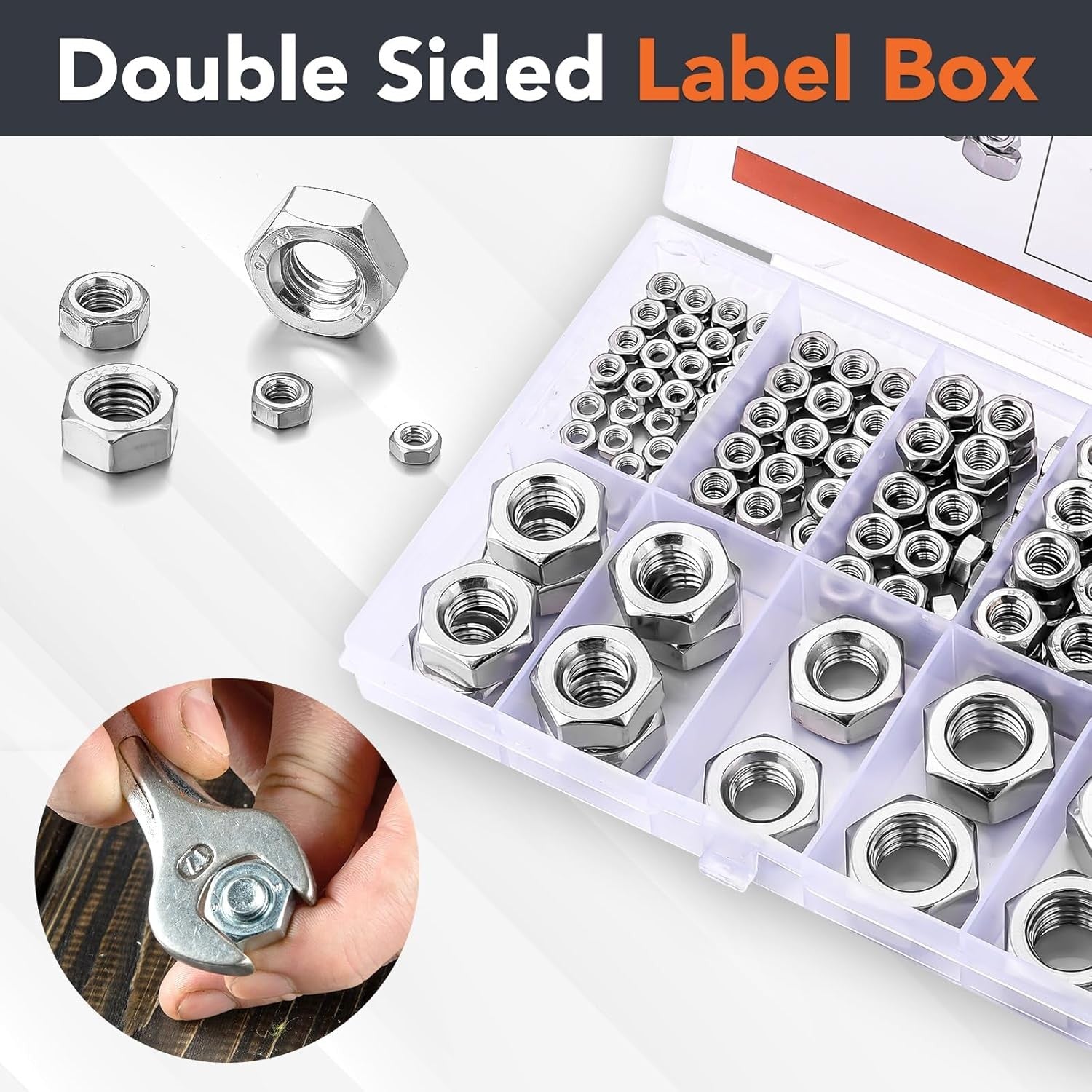 new 154 Pcs Metric Hex Nuts Assortment Kit, M3 M4 M5 M6 M8 154Pcs