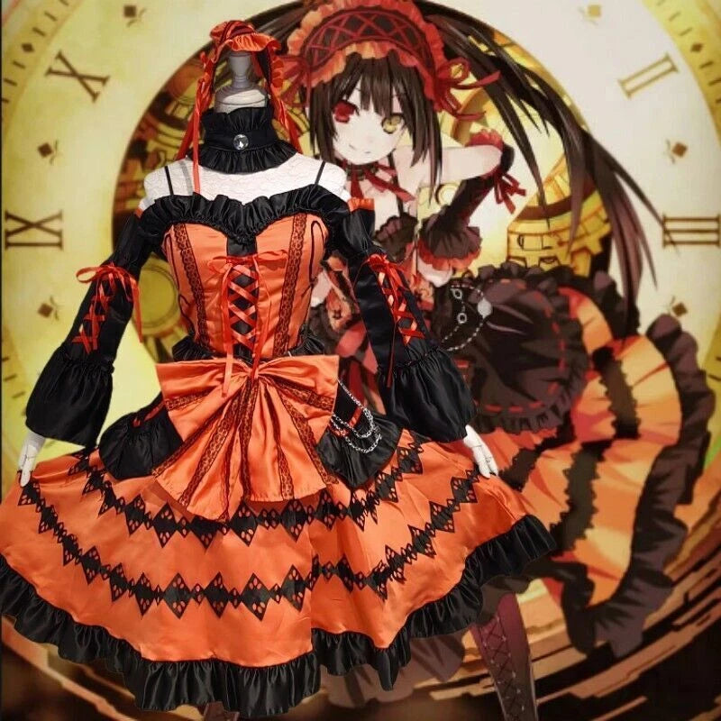 DATE A LIVE Tokisaki Kurumi Dresses Costume Cosplay Halloween Set Women Dress 07FC0E-D4 - KOEEK
