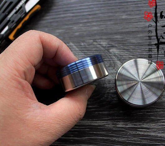 Round Travel Waterproof Titanium Alloy Pill Holder Box Medicine Container Case 07FC0E-D4 - KOEEK