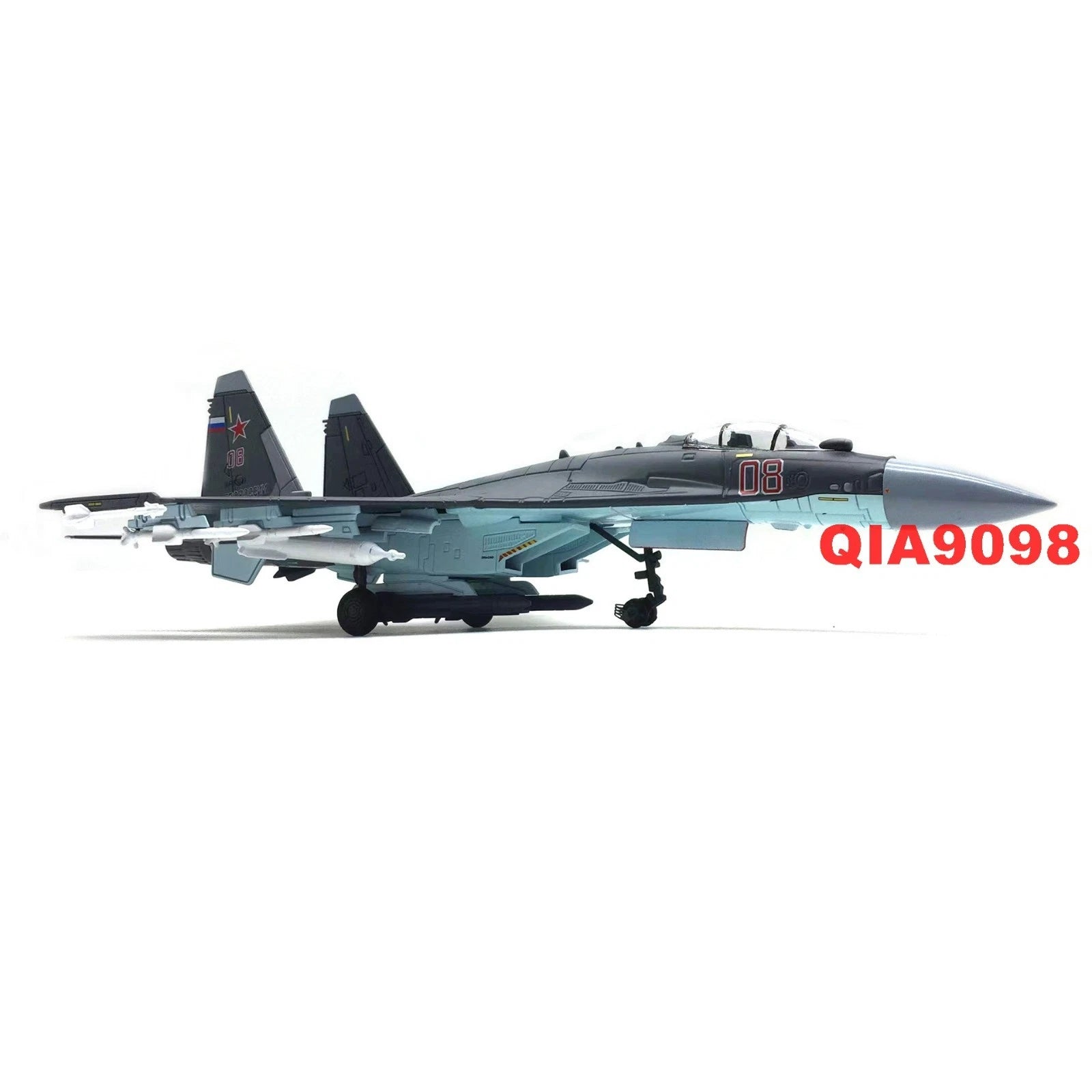 1/100 Scale Russian Sukhoi Su-35 Super Flanker Aircraft Metal Gray Model 07FC0E-D4 - KOEEK