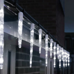 Christmas Lights Outdoor Indoor LED Icicle Lights Timer Function Blue & White 07FC0E-D4 - KOEEK