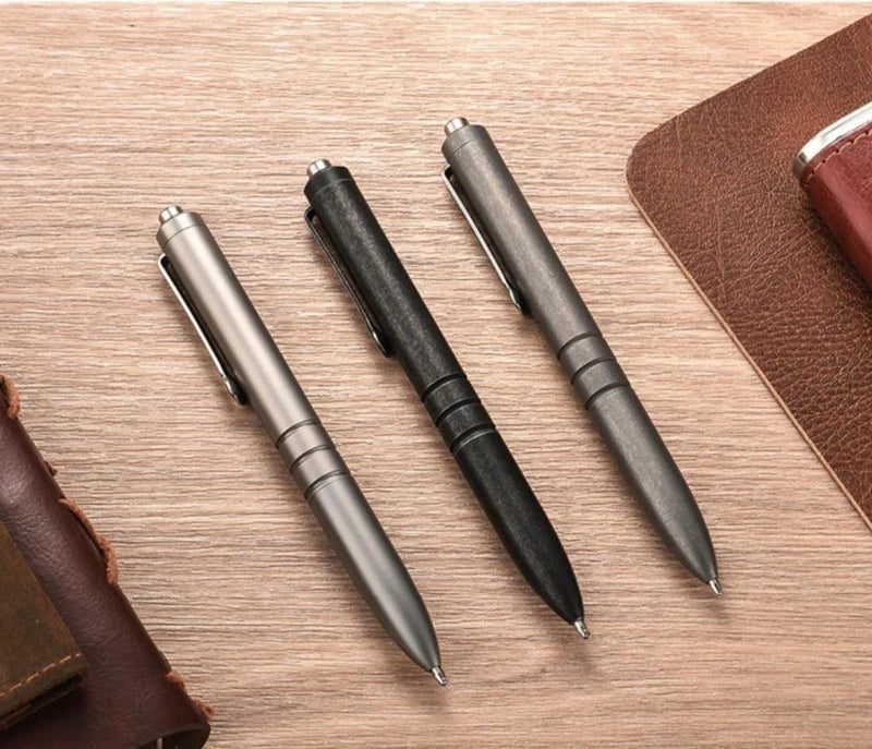 EDC Titanium Ballpoint Pen Signature Writing Pocket Pen Business Office Gift Hot 07FC0E-D4 - KOEEK