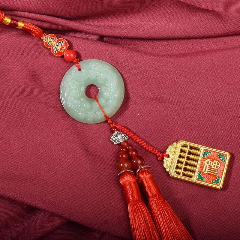 Chinese Style Hanging Pendant Pixiu Safe Travel Coin Kirin Abacus Car Decoration 07FC0E-D4 - KOEEK