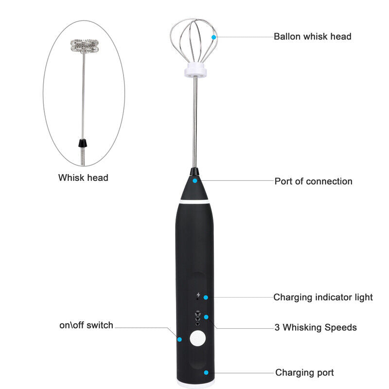 ny Espumador de Leche Electrico Inoxidable Batidora Electrica De Mano Para Cafe