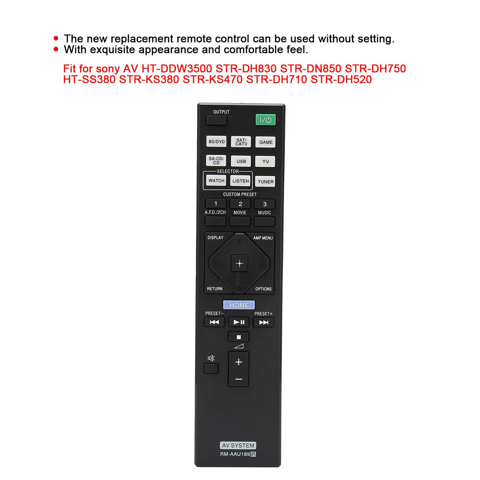 new (Not Included)-1 Replacement Remote Control For AV HT-DDW3500 koeek - KOEEK