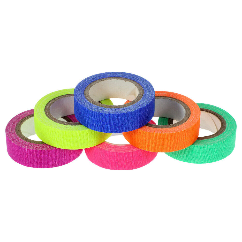 ny 6 ruller Neon Cloth Tapes Bright Spike UV Blacklight Høy viskositet Lysende