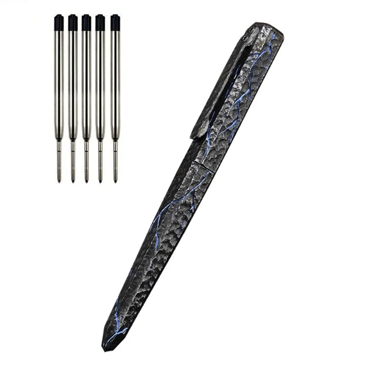 Handmade TC4 Titanium Pocket BallPoint Pen Signature Gel Pen Outdoor Travel EDC 07FC0E-D4 - KOEEK