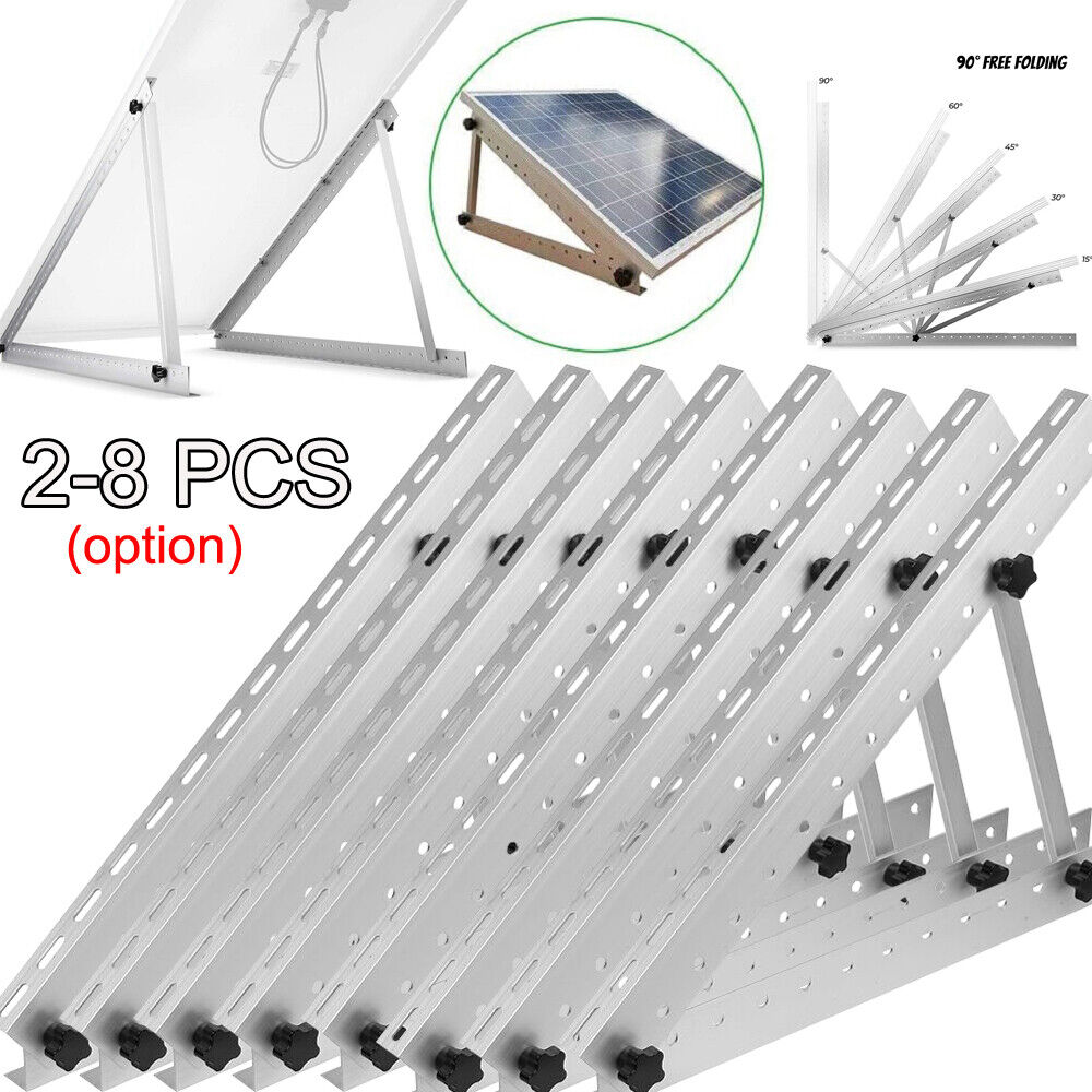 ny 2-8x Solpanel RV Tilt Mount Beslag Tag Flad Overflade Justerbar Vinkelramme