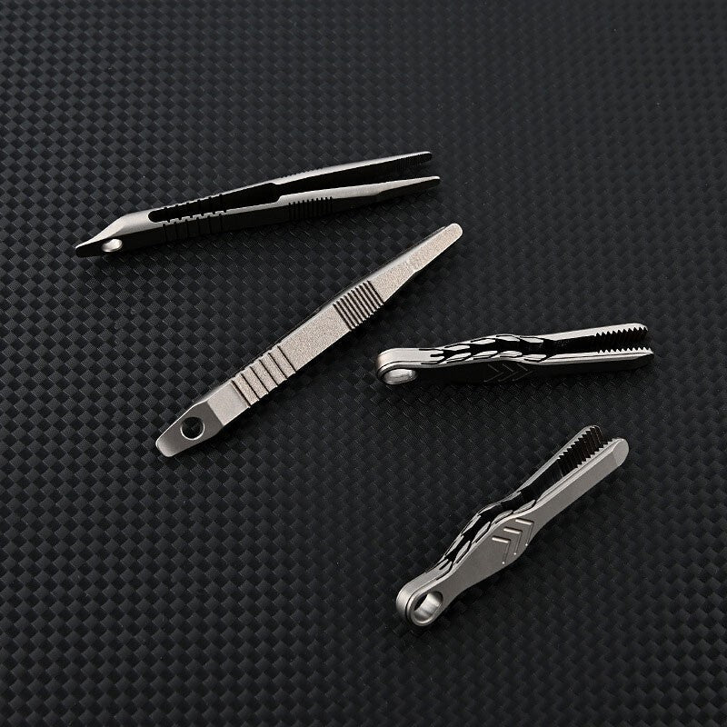 EDC Mini Lightweight Titanium Alloy Keychain Tweezers Portable Outdoor Multitool 07FC0E-D4 - KOEEK