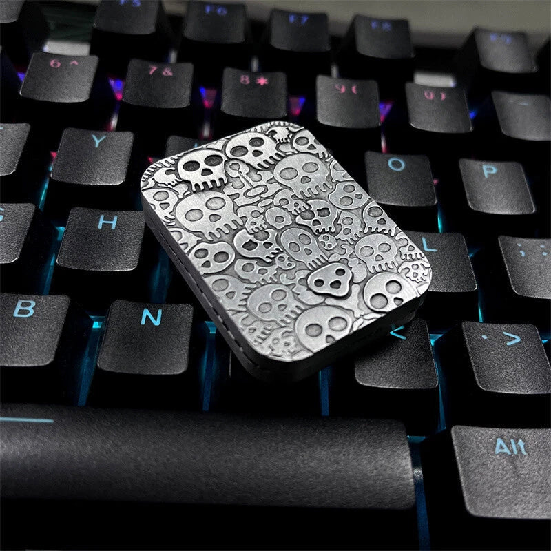 Skull Pattern Fidget Slider EDC Adult Metal Fidget Toys ADHD Tool 07FC0E-D4 - KOEEK