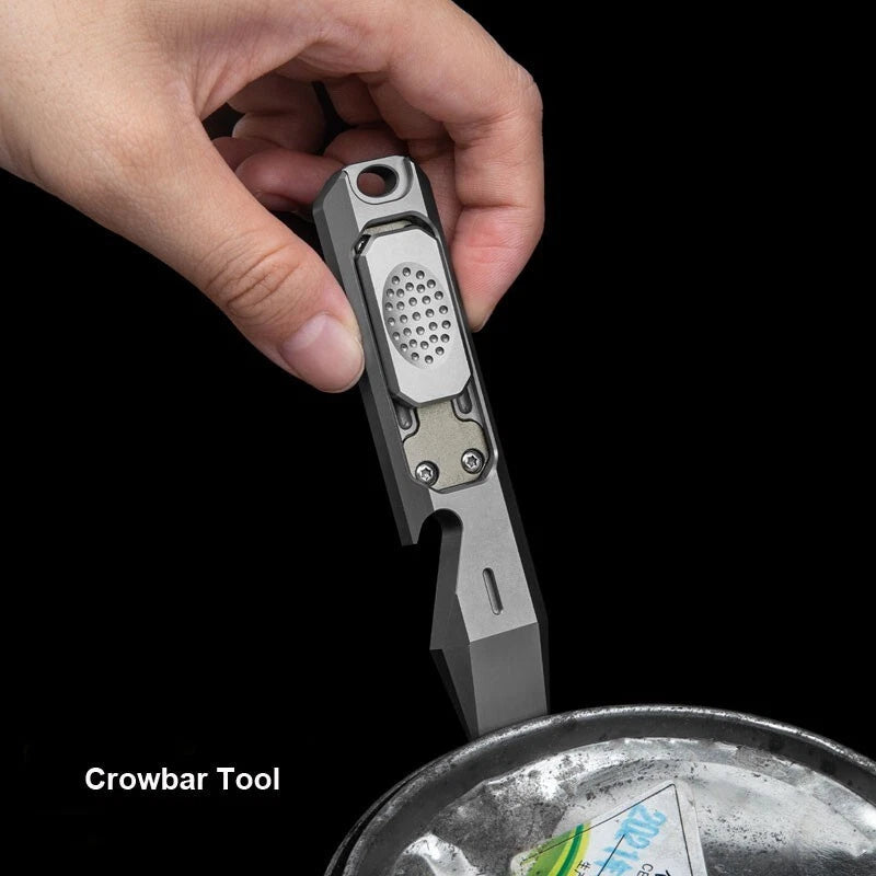 EDC Titanium Alloy Multi Tools Pry Bar Crowbar Fidget Clicker Toy Stress Relief 07FC0E-D4 - KOEEK