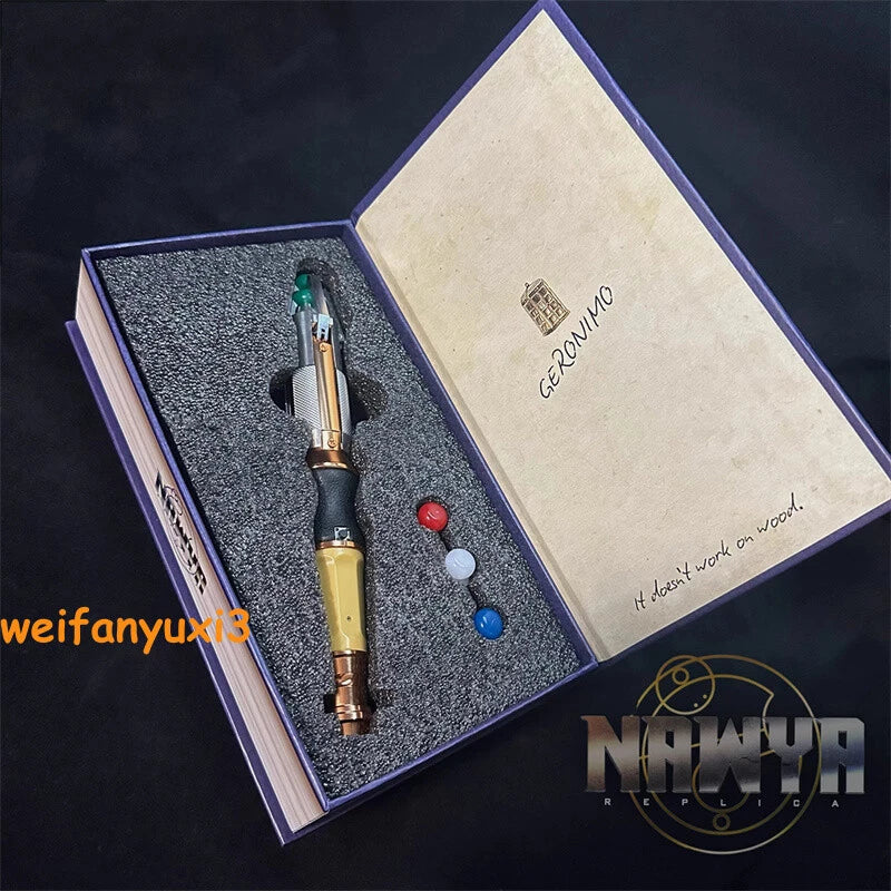 US SHIP Doctor Who 11th Metal Sonic Screwdriver LED Colorful Light Cosplay Props 07FC0E-D4 - KOEEK