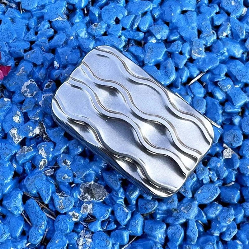 EDC Fidget Slider 3D Wavy Line Titanium Alloy Mechanical Push Haptic Slider Toys 07FC0E-D4 - KOEEK