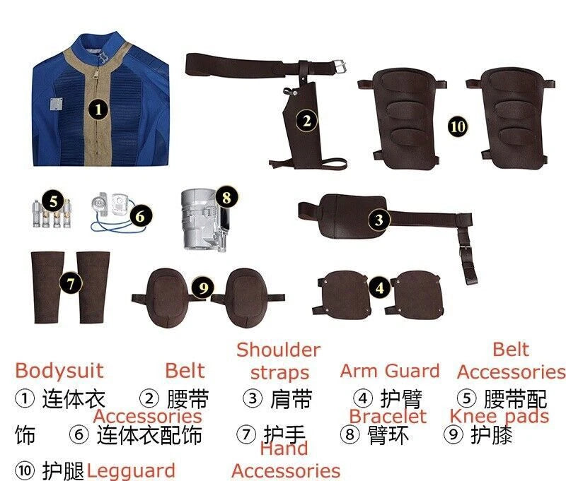 2024 Fallout Season1 Blue Cosplay Outfit Jumpsuit Uniform Costume Suit 5389 07FC0E-D4 - KOEEK