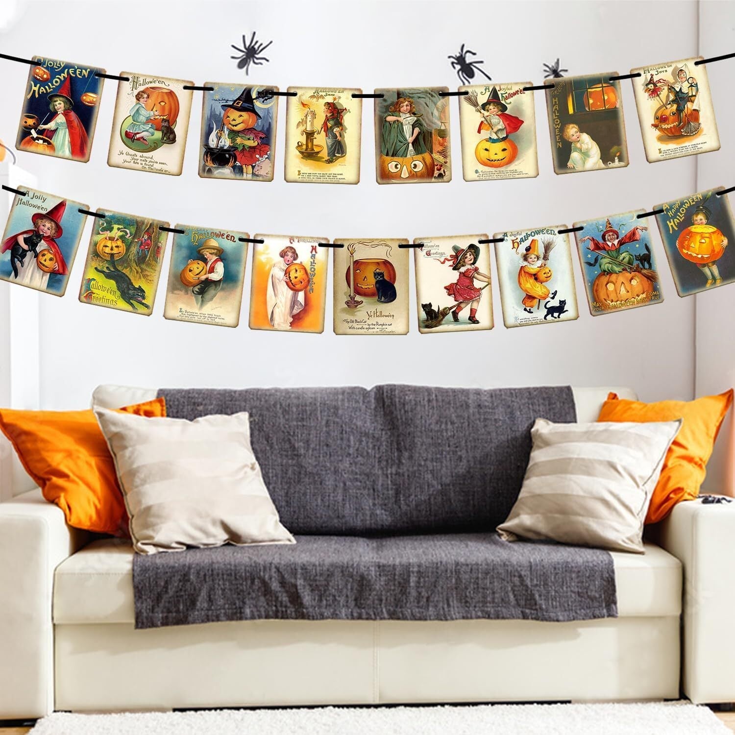new Vintage Halloween Banner Decorations Victorian Style Multicolor 07FC0E-D4 - KOEEK
