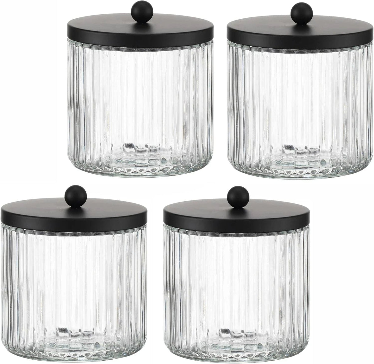 Set of 4 glass cotton swab box dispensers 07FC0E-D4 - KOEEK