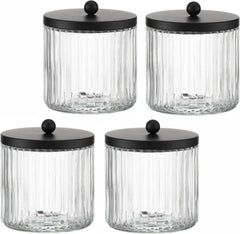 Set of 4 glass cotton swab box dispensers 07FC0E-D4 - KOEEK