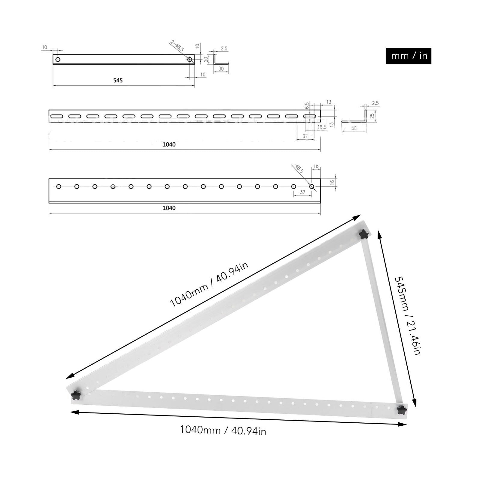 new Solar Panel Tilt Bracket Adjustable Foldable Universal Aluminium Mount 41inch koeek - KOEEK