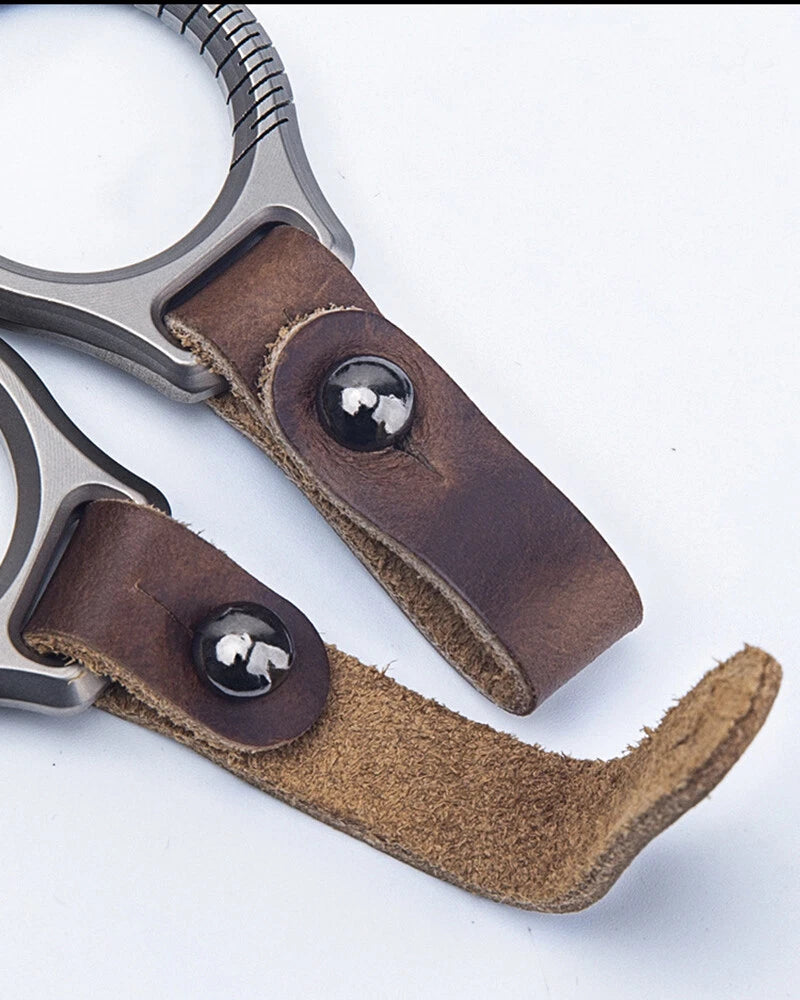 EDC Titanium Alloy Leather Porable Hanging Buckle Car Keychain Key Belt Waist 07FC0E-D4 - KOEEK
