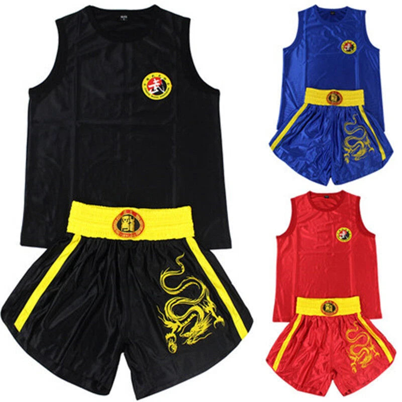 Men Women Boxing Sanda Uniform MMA Muay Thai Kung Fu Martial Arts Dragon 07FC0E-D4 - KOEEK