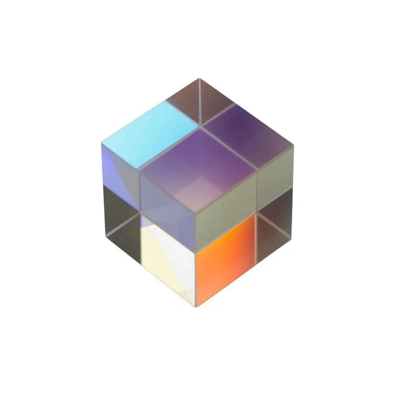 CMY Mixed Color Crystal Prism Cube Illusion Fun Desk Play Beamsplitter Prism EDC 07FC0E-D4 - KOEEK
