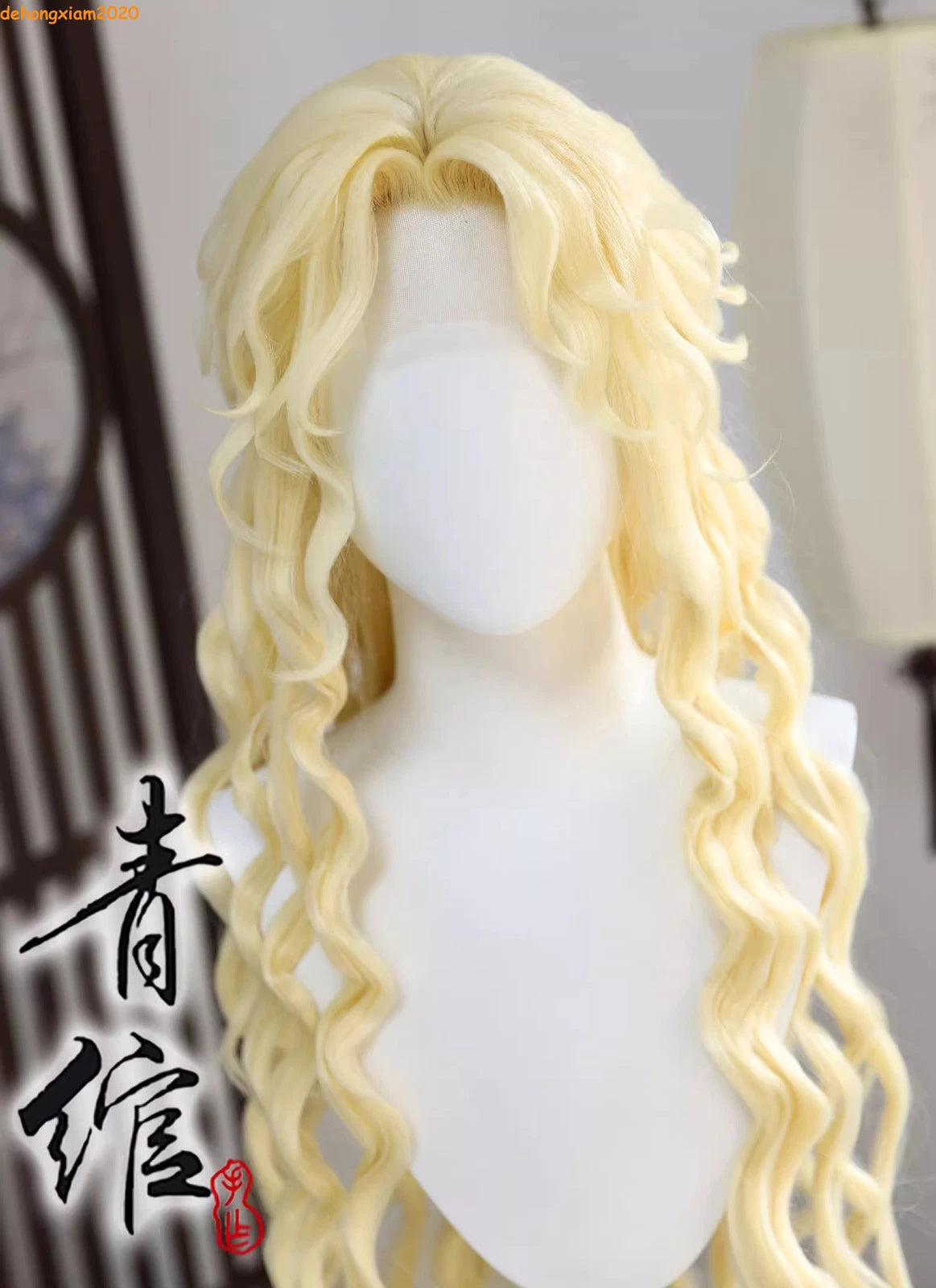 Women Identity Ⅴ Ada Mesmer  Skin Cosplay Wig Yellow Wig Curly Hair Handmade 07FC0E-D4 - KOEEK