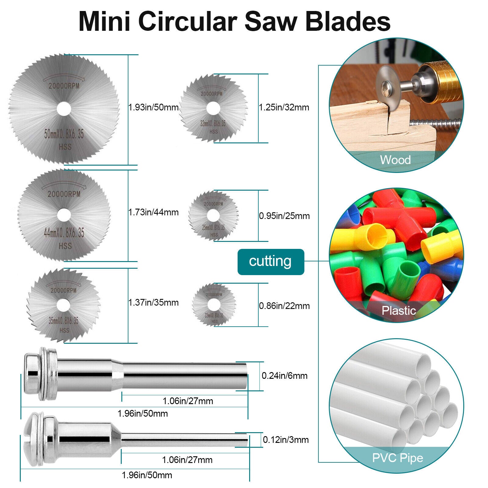 10/60x Diamond Cutting Wheel Saw Blades Cut Off Discs Set for Dremel Rotary Tool koeek - KOEEK