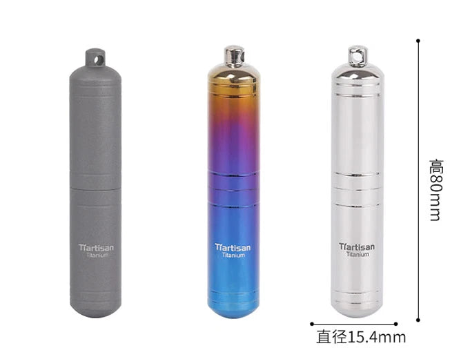 Pure Titanium Waterproof Pill Case Keychain pill Holder Container Organizer EDC 07FC0E-D4 - KOEEK