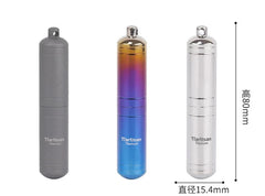 Pure Titanium Waterproof Pill Case Keychain pill Holder Container Organizer EDC 07FC0E-D4 - KOEEK