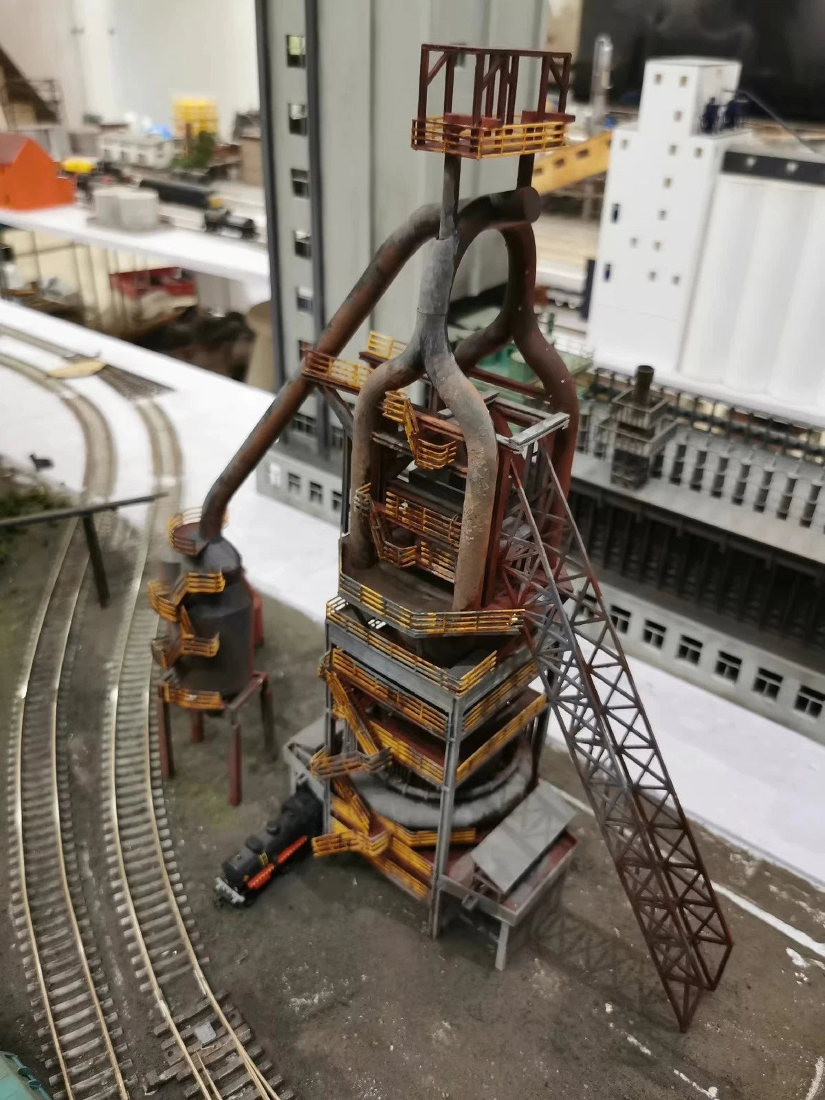 N Scale 1/160 Train Model Scene Steel Plant Finished Model Blast Furnace Model 07FC0E-D4 - KOEEK