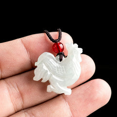 Natural Jade Pendant Zodiac Chicken Pendant Stone Necklace Jade Pendant Necklace 07FC0E-D4 - KOEEK