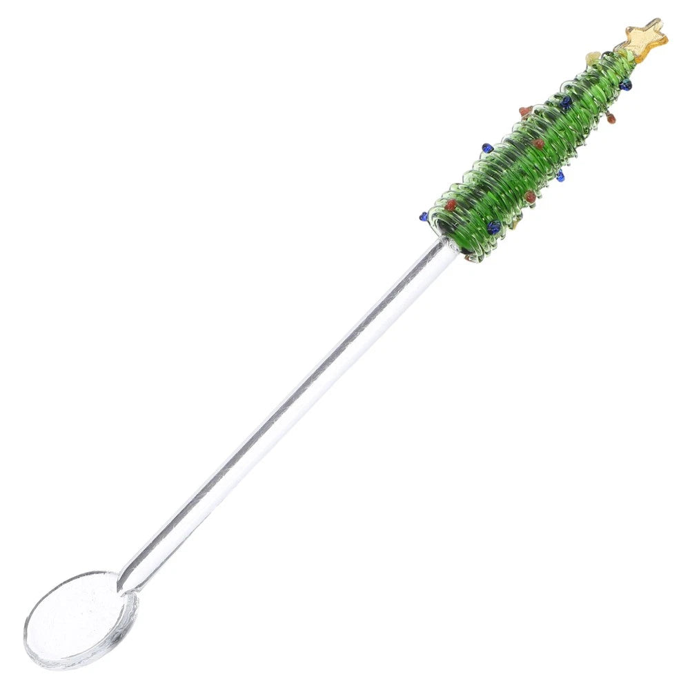 Christmas Glass Mixing Spoon Chocolate Spoons for Coffee Decorative 07FC0E-D4 - KOEEK