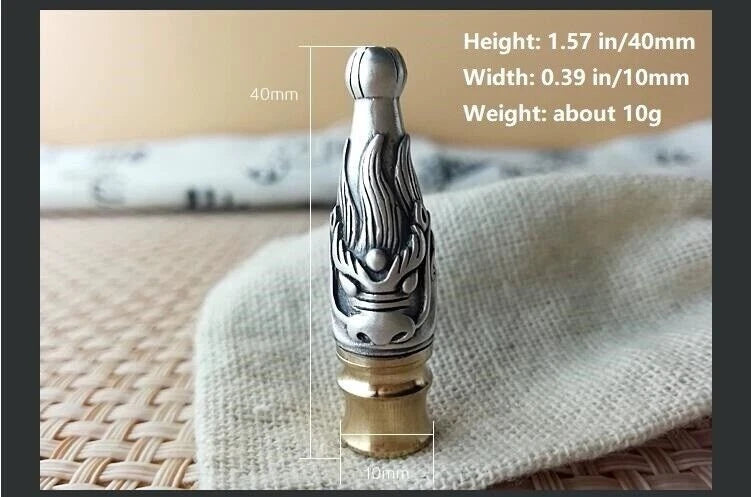 Sterling Silver Brass Cigarette Holder Mouthpiece with Removable Reusable Filter 07FC0E-D4 - KOEEK