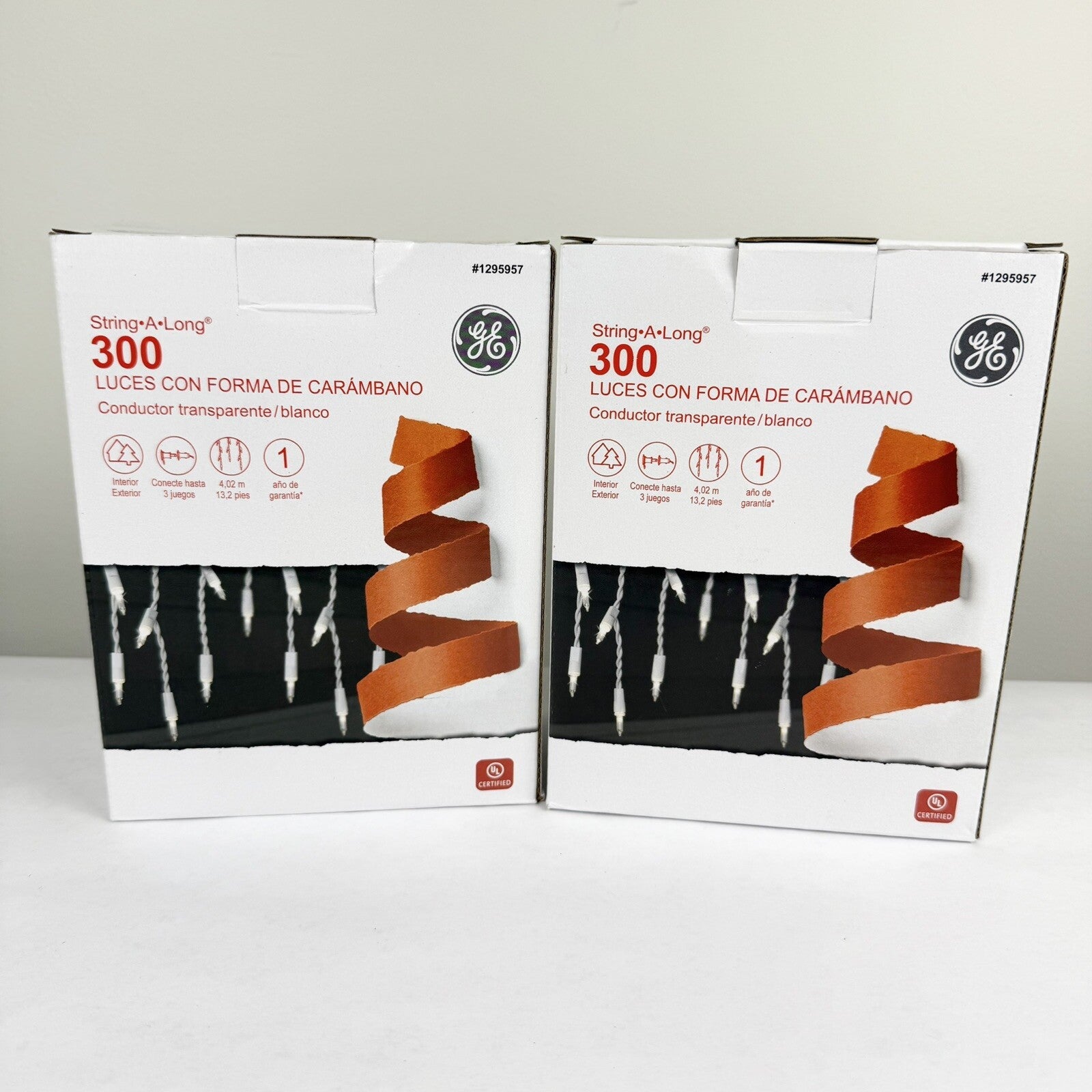 GE 1295957 String-A-Long Icicle-Style Lights 13.2 ft (2 Boxes) Clear White GE - KOEEK