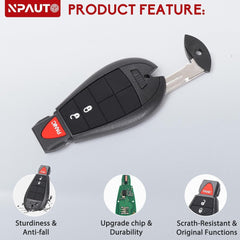 new NPAUTO 2Pcs Key Fob Fobik Remote Replacement for 2008-2020 Dodge Grand black NPAUTO - KOEEK