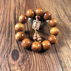 20mm*12 China Natural Wood Prayer Beads Men Birthday  Bracelet Gift Jewelry 07FC0E-D4 - KOEEK