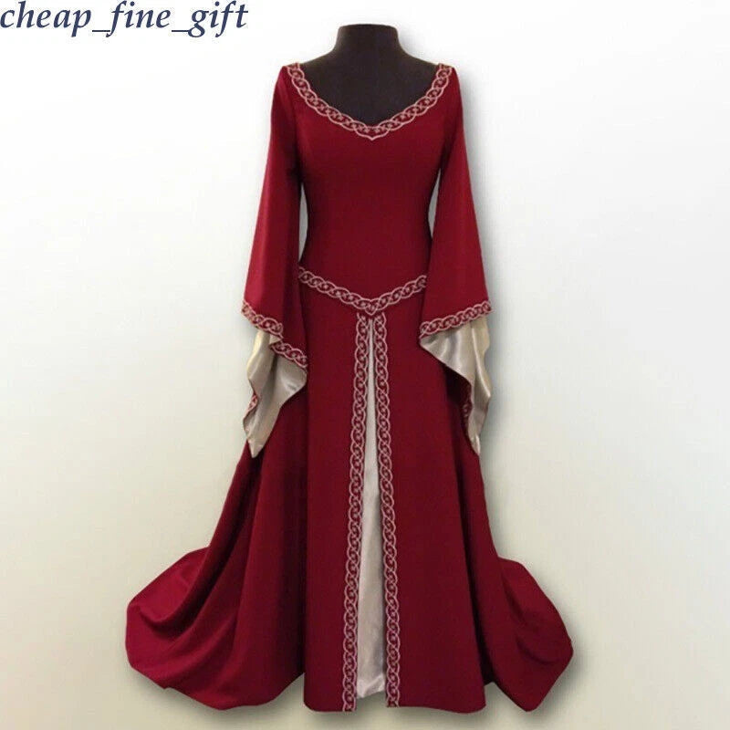 Women Medieval Renaissance Fancy Maxi Princess Dress Halloween Cosplay Costumes 07FC0E-D4 - KOEEK
