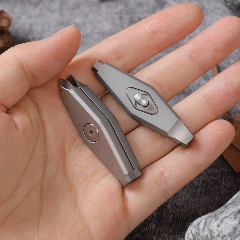 Mini Titanium Alloy Rotate Multi Tools Pry Bar Crowbar Portable EDC Keychain 07FC0E-D4 - KOEEK