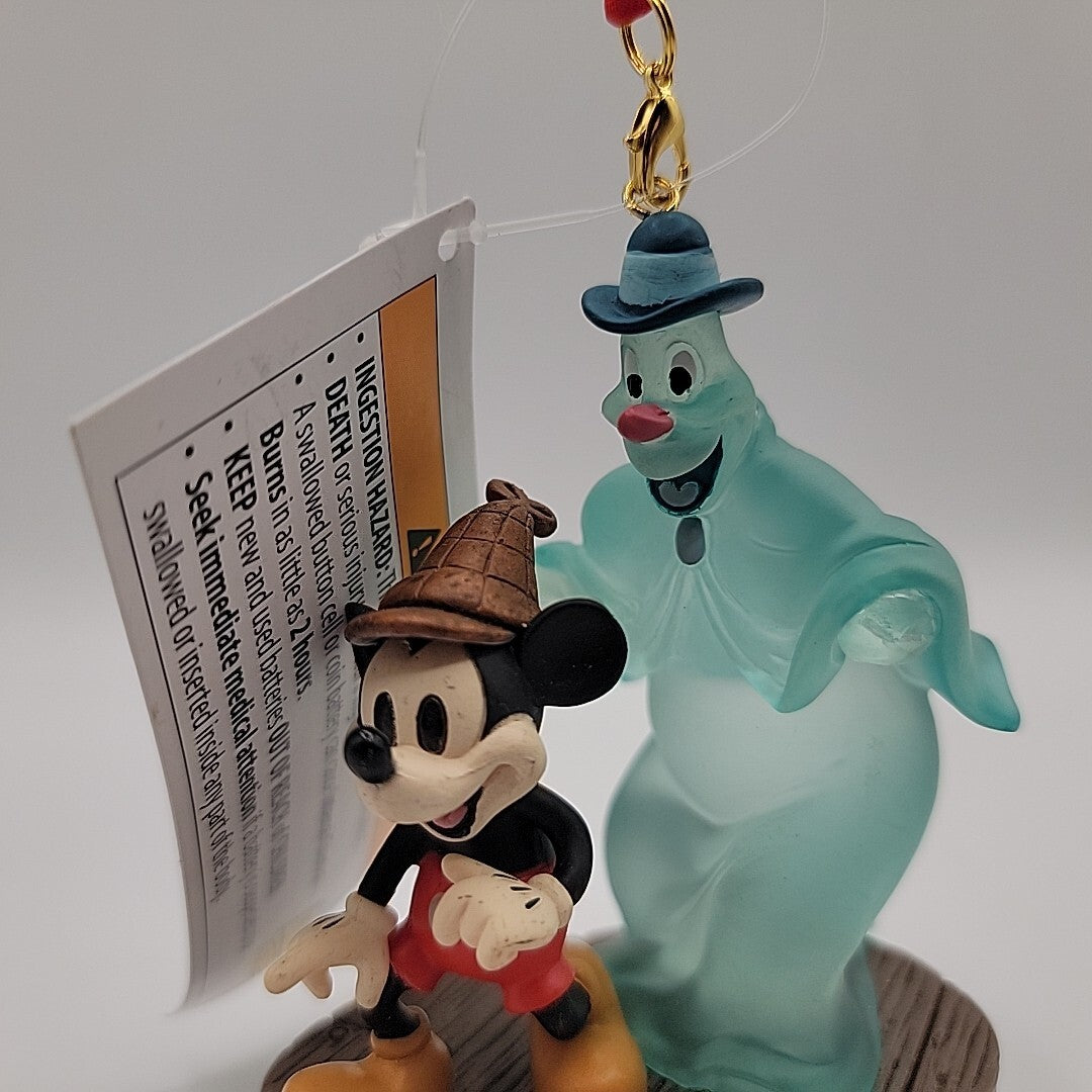 BNWT Disney Lonesome Ghosts - Mickey Mouse and Ghost Halloween Light-Up Ornament DISNEY - KOEEK